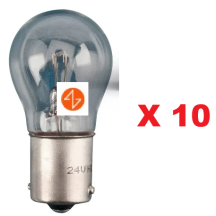 Lot de 10 Ampoules Poirette P21W 24V Culot BA15s