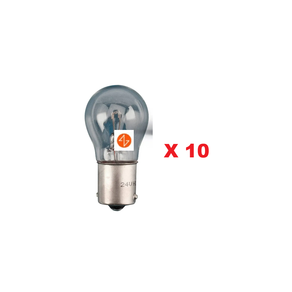 Lot de 10 Ampoules Poirette P21W 24V Culot BA15s