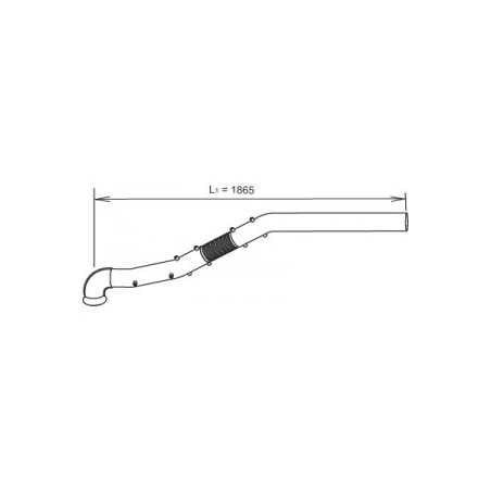 Tube échappement vertical pour Renault Kérax