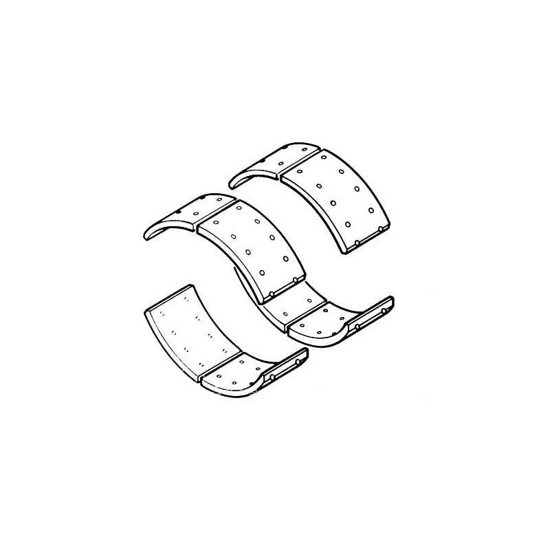 Jeu de garnitures de frein à tambour arrière + Rivets pour Renault Trucks M180