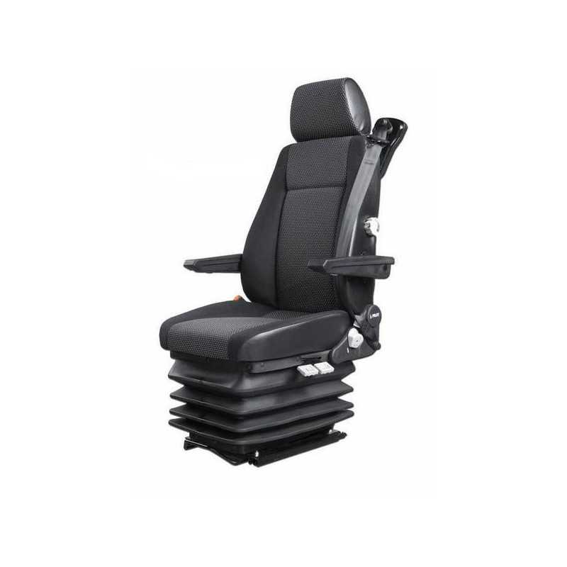Siège pneumatique, lombaires mécanique, ceinture 3pts, tissu, accoudoirs, entraxe 230mm et gris