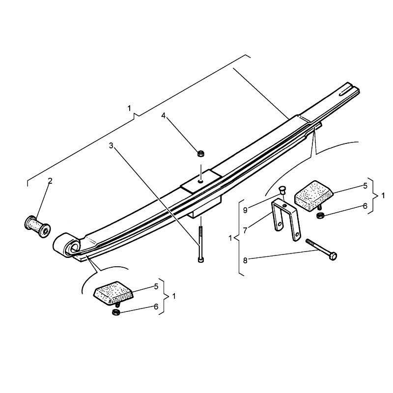 Lames de ressort arrière 3 L pour Renault Trucks Midlum