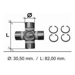 Machoire d'arbre de transmission E : 49.5 pour Renault Mascott