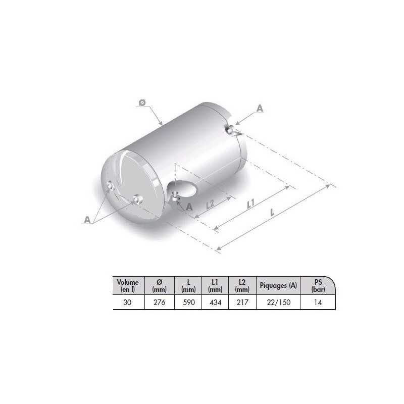 Reservoir d'air 30 L pour Volvo FH