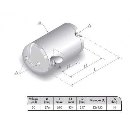 Reservoir d'air 30 L pour Volvo FH