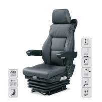 Siège G, Susp. Electro-Pneum., Lomb.pneum., Tissu, Ceinture 3 pts, Entraxe 230mm