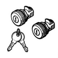 Jeu de 2 barillets de porte complets et 1 clé pour Renault