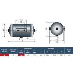Réservoir d'air 5L pour Iveco