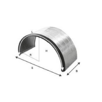 Ailes métallique simple essieux avec rebord en caoutchouc