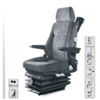 Siège Passager Susp et lomb méca., avec Ceint. et Acc., Tissu gris , Entraxe 230mm