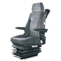 Siège Cond. Tissus Gris, Susp et régl.Lomb Méca, avec accoudoirs et ceinture, entrx 216mm
