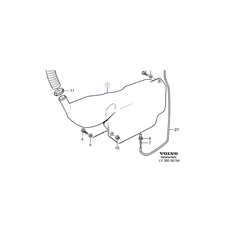 Réservoir lave glace pour Volvo FL6 (sans lave phare)