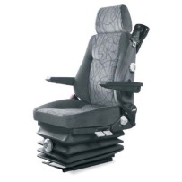 Siège G, Susp et Lomb Mécan., ceinture et accoudoirs, Tissus Noir, EntrX 230mm