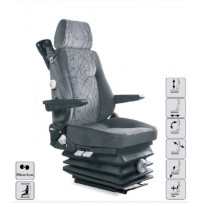 Siège Passag., Susp et Lomb. mécanique, ceint., ss accoud., Tissus Gris, EntrX. 216mm