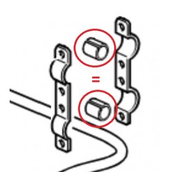 Lot de 2 Silenblocs Central de Barre Stabilisatrice Arrière, côté Barre