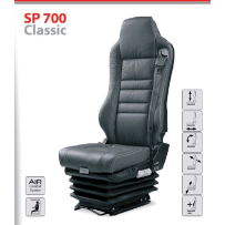 Siège pneum passager , ceinture 3 pts enrouleur, réglages lombaires pneum, accoudoirs, cuir noir, entraxe 216