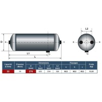 Réservoir air 33 litres pour Scania