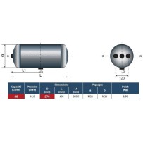 Réservoir air 25 litres pour Mercedes A 0034329401