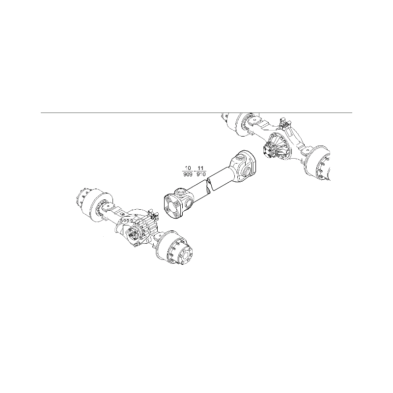 Arbre de transmission L830-940 MM pour Iveco Eurotrakker