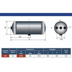 Réservoir air 30L pour Mercedes-Renault-Volvo