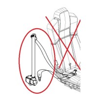 Ceinture de sécurité rouge, Droite, pour Renault D