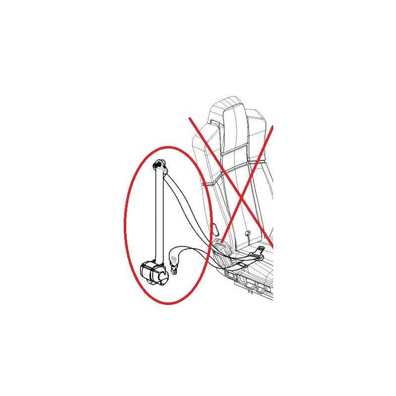 Ceinture de sécurité rouge, Droite, pour Renault D