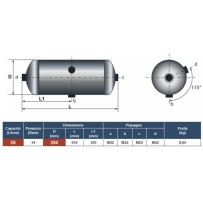 Réservoir d'air 25 litres pour Renault S 5010525445 HOBI 1S2500250