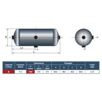 Réservoir d'air 8 litres pour Renault S 5010525436 HOBI 1S1540082