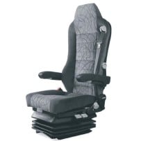 Siège Camion Conducteur, Susp.et Lomb. Pneumatiques, avec Accoudoirs et Ceinture 3pts, Tissus Noir, Entraxe 230mm