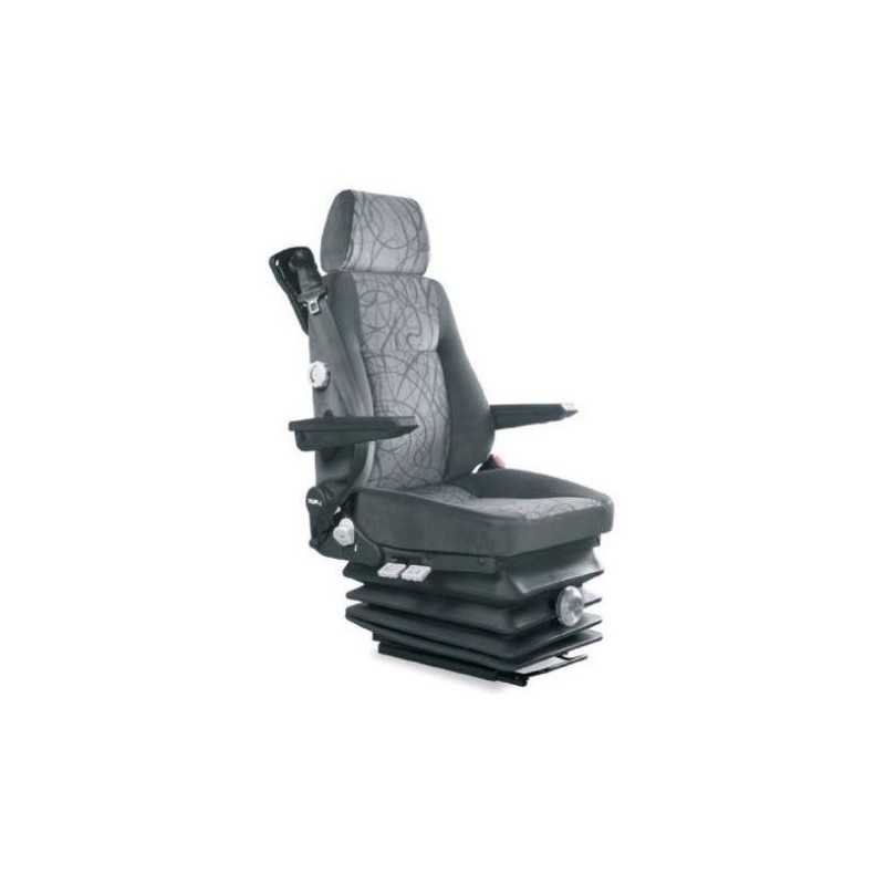 Siège D, Susp et Lomb Mécan., ceinture et accoudoirs, Tissus Noir, EntrX 216mm