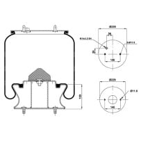 Ressort pneu.complet avec pist.en acier pour SCANIA 4 Series Bus 470921 - 488266 - 1440302