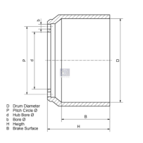 Tambour de frein arrière  pour Volvo 1590146 - 352787 - 362172