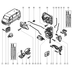 Tringle de verrouillage de porte arrière pour Renault 8200416798