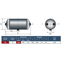 Réservoir d'air comprimé 50 Litres pour Volvo 1628927