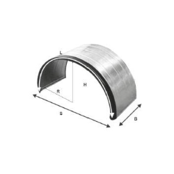 Ailes métallique simple essieux avec rebord en caoutchouc
