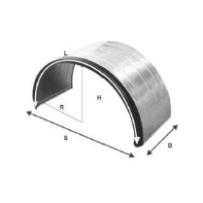 Ailes métallique simple essieux avec rebord en caoutchouc