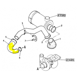 Durite aspiration d'air entrée de turbo pour Renault Trucks  5010218312