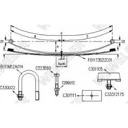 Un kit renfort de lames pour Iveco 500330951 - 500389152 FK011T352ZC