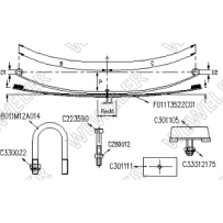 Un kit renfort de lames pour Iveco 500330951 - 500389152 FK011T352ZC