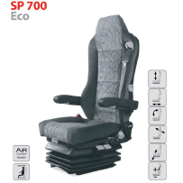 Siège pneumatique, conducteur, ceinture 3pts lombaire mécanique, tissu,entraxe 216 et coloris gris