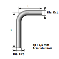COUDES à 90° MÂLE - MÂLE L 375 Dia. Ext. (mm) 140,00