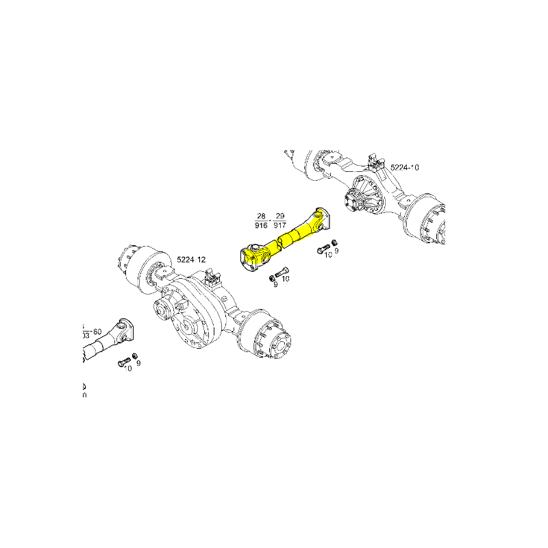 Arbre de transmission inter-pont pour Iveco  41219392 – 41219396