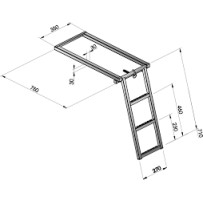 Echelle escamotable 3 marches Acier zingué G750040