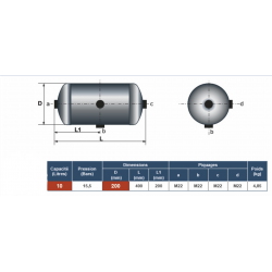 bouteille d'air 10 litres pour remorque