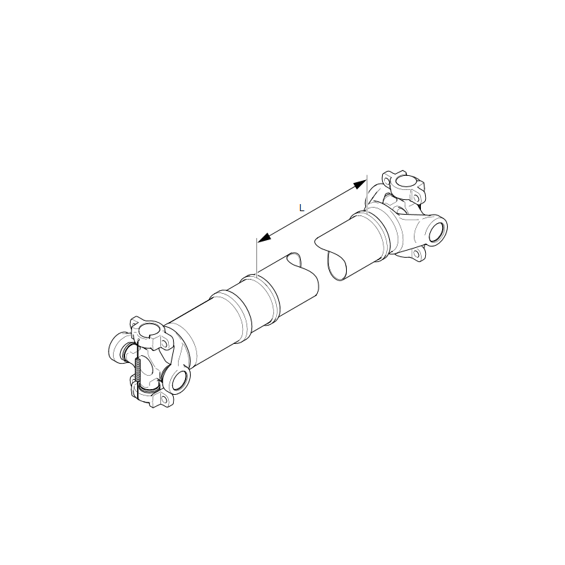 Arbre de transmission arrière coulissante   longueur 700mm qui va sur le 1er pont pour scania 1850089
