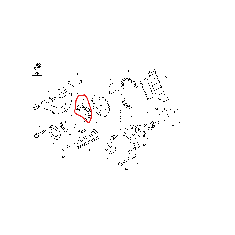 Chaine de transmission (droite au volant) pour Renault 5001869489