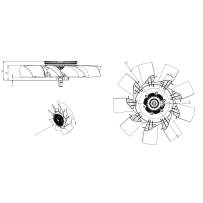 ENSEMBLE DE L'EMBRAYAGE DE VENTILATEUR À COM. ÉLECTRONIQUE + PALES pour Volvo 22908641