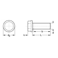 Boulon à épaulement, lisse, filetage métrique de carter d'huile pour DAF 1399470