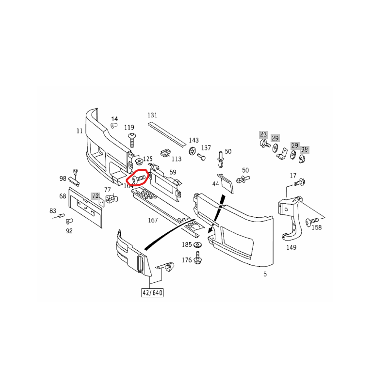 Vis de pare choc pour Mercedes - A 9909906106