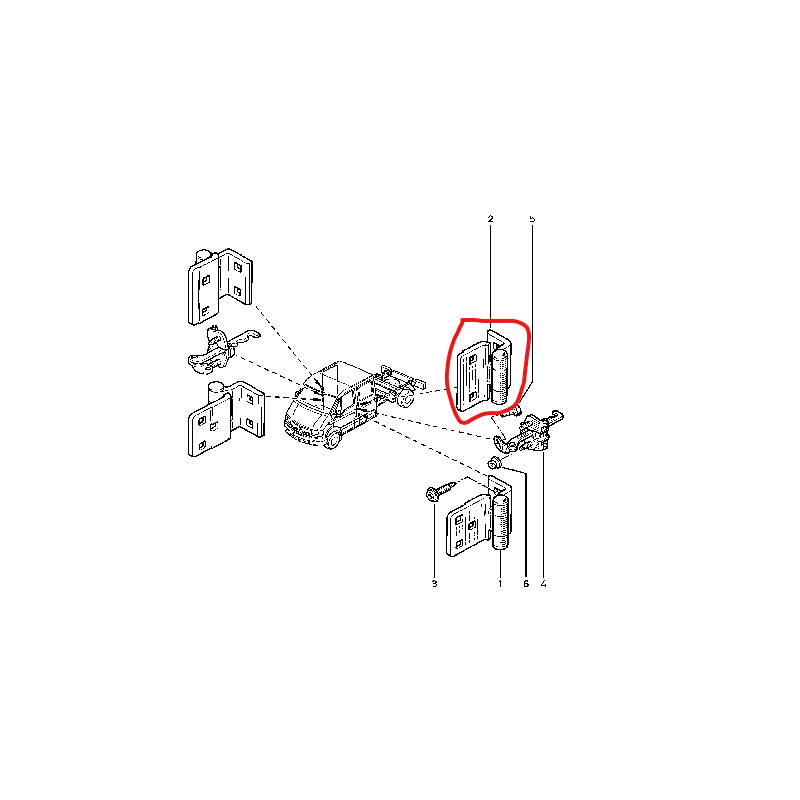 Charnière de porte AR pour Renault - 7700353510